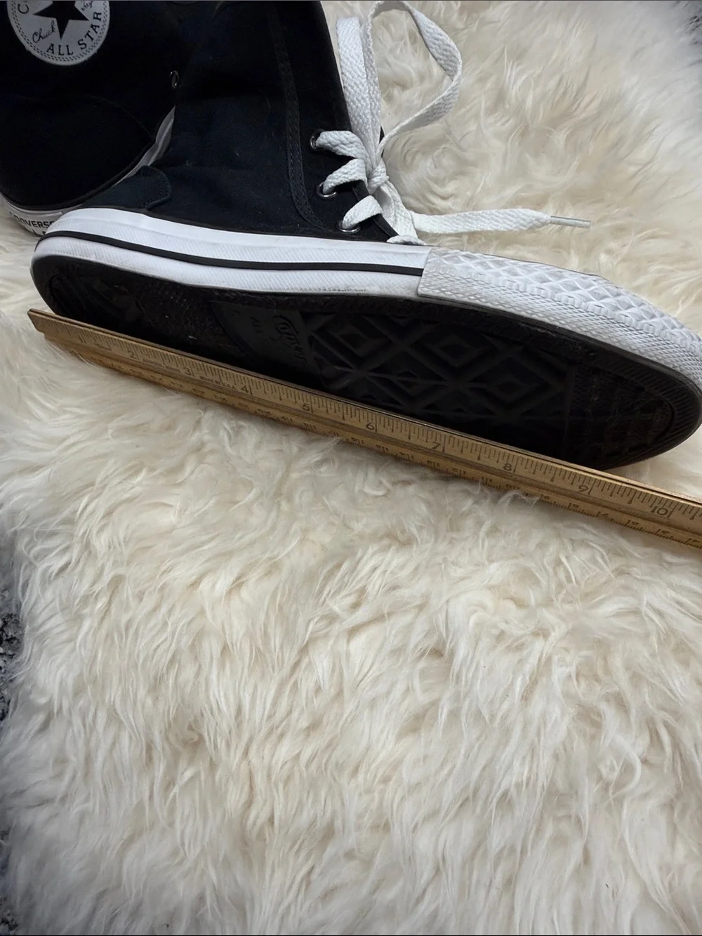 Converse Black High Top Sneakers Buffalo Print lining EUC - Picture 10 of 11